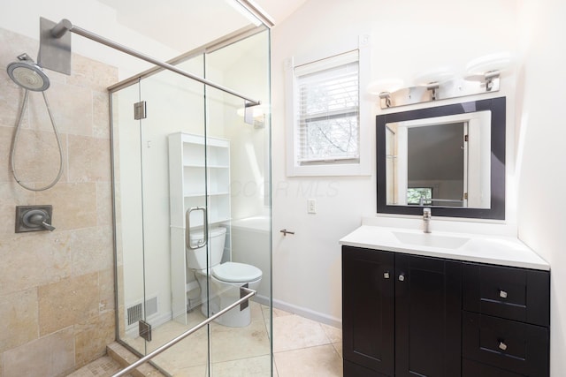 318 Berger Aly, Columbus, OH 43206 - full bath with a stall shower, vanity, and tile patterned floors