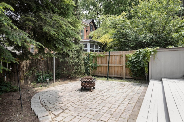 318 Berger Aly, Columbus, OH 43206 - view of patio with an outdoor fire pit