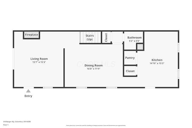 318 Berger Aly, Columbus, OH 43206 - view of floor plan / room layout