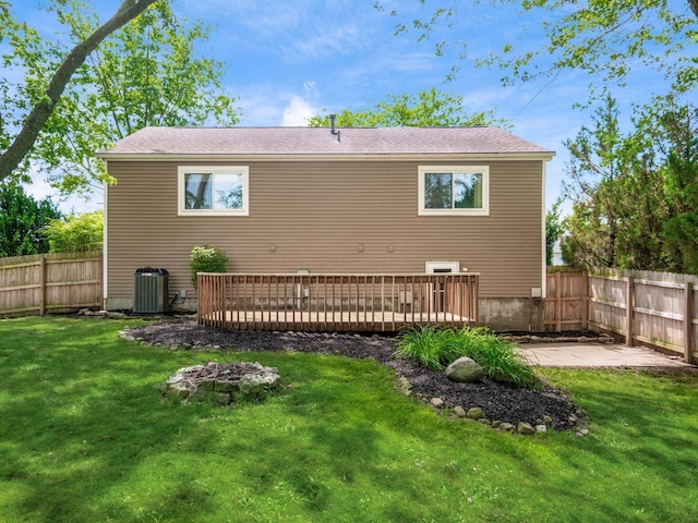5264 Davidson Rd, Hilliard, OH 43026 - rear view of property featuring a fenced backyard, a deck, and a patio