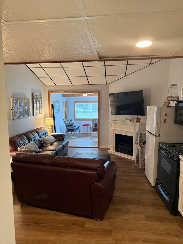 13997 Custers Point Rd NE, Thornville, OH 43076 - living area with wood finished floors and a fireplace