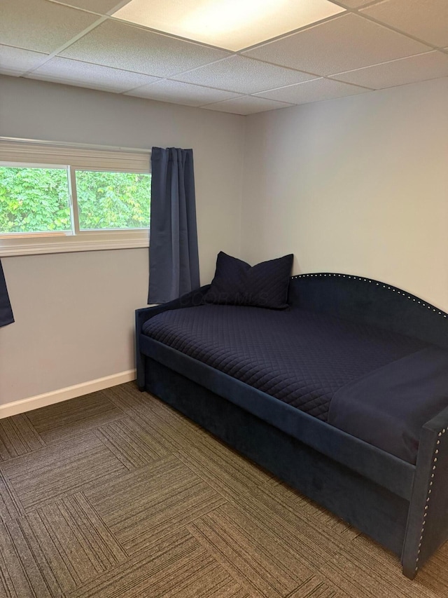 13997 Custers Point Rd NE, Thornville, OH 43076 - bedroom with carpet flooring and a drop ceiling