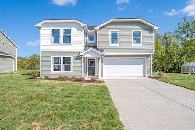 66 Genoa Cir, Commercial Point, OH 43116 - view of front of property with an attached garage, driveway, and a front lawn