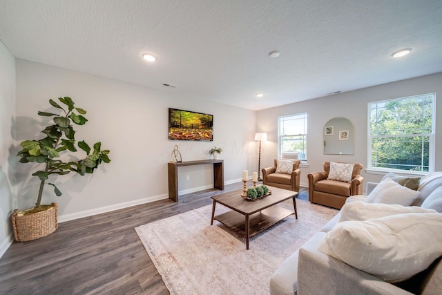 66 Genoa Cir, Commercial Point, OH 43116 - living room featuring wood finished floors and recessed lighting