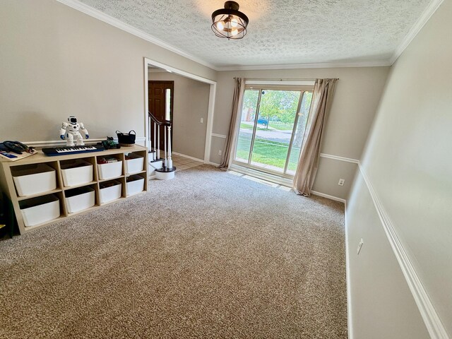 1724 Ramblewood Ave, Columbus, OH 43235 - carpeted spare room with a textured ceiling and ornamental molding