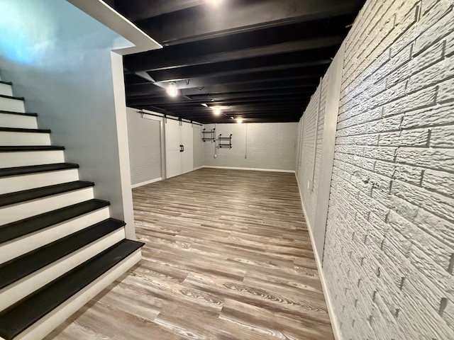 1724 Ramblewood Ave, Columbus, OH 43235 - finished basement with stairs and wood finished floors