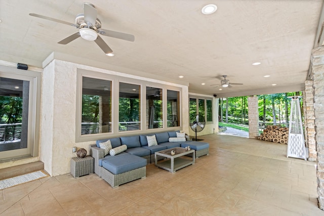 1967 Woodlands Pl, Powell, OH 43065 - view of patio featuring a ceiling fan and an outdoor living space