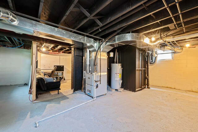 297 Central Ave, Newark, OH 43055 - basement featuring water heater and heating unit