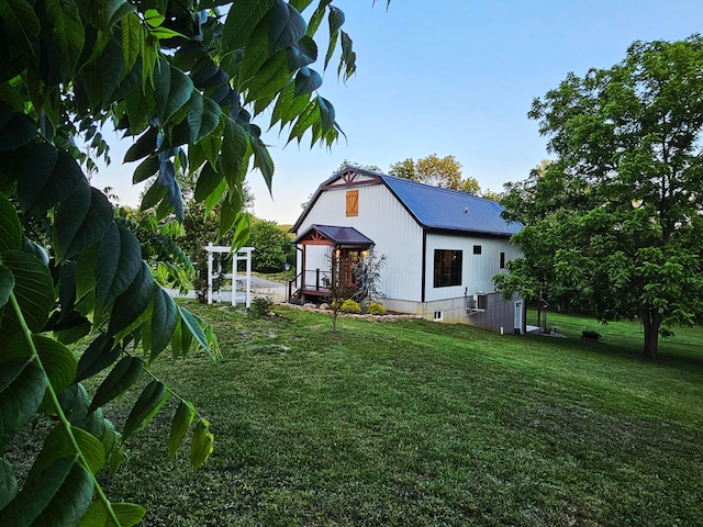 1240 Beath Ln, South Salem, OH 45681 - back of house with a metal roof, a lawn, and crawl space