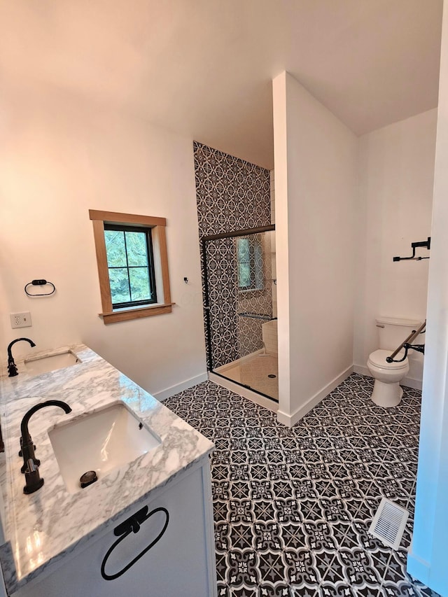 1240 Beath Ln, South Salem, OH 45681 - bathroom featuring a walk in shower and double vanity