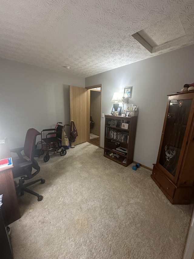 5393 Blanchard Dr, Canal Winchester, OH 43110 - carpeted home office featuring a textured ceiling