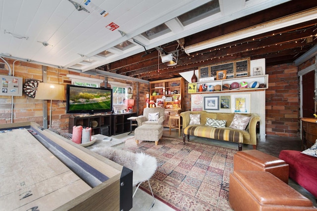 2465 E Broad St, Bexley, OH 43209 - living room with brick wall