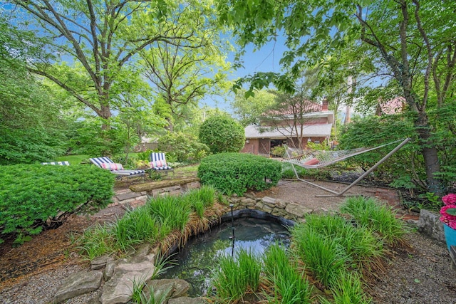 2465 E Broad St, Bexley, OH 43209 - view of yard featuring a garden pond