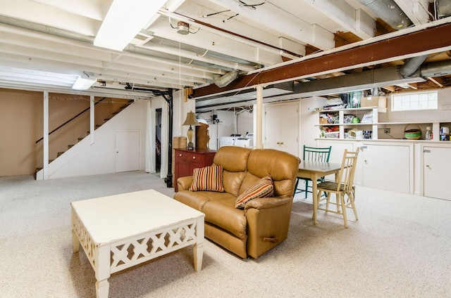 1133 Rockport Ln, Columbus, OH 43235 - basement featuring independent washer and dryer and stairs