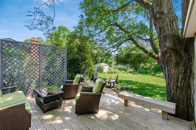 1133 Rockport Ln, Columbus, OH 43235 - wooden terrace with a yard