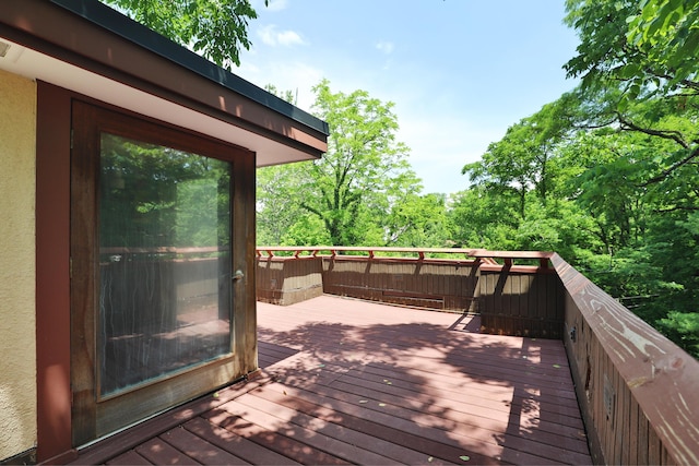 230 E S St, Worthington, OH 43085 - wooden terrace with view of scattered trees