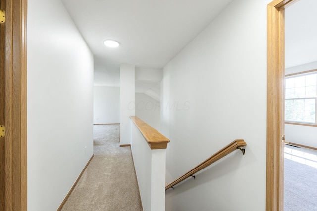 113 Olentangy Meadows Dr, Lewis Center, OH 43035 - hallway with light colored carpet and an upstairs landing