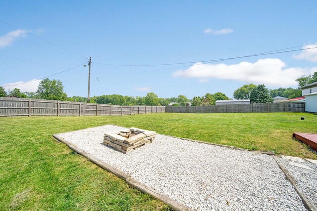 11 E Main St, Sparta, OH 43350 - fenced backyard with a fire pit