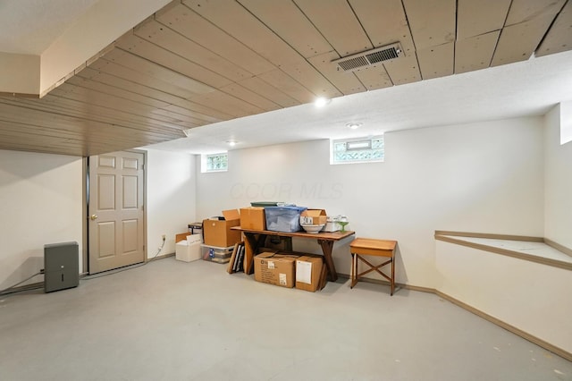 1482 Buckpoint Ln, Worthington, OH 43085 - below grade area with plenty of natural light and wood ceiling