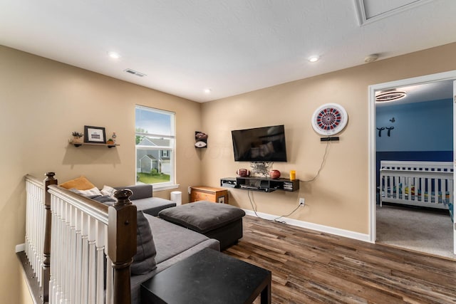 5070 River Bend Dr, South Bloomfield, OH 43103 - living area featuring wood finished floors and recessed lighting
