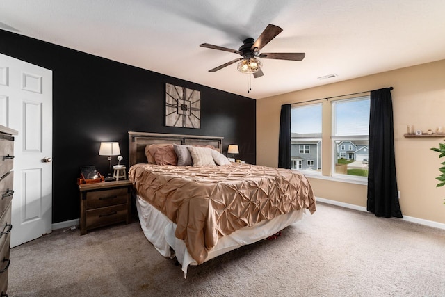 5070 River Bend Dr, South Bloomfield, OH 43103 - bedroom with carpet floors and ceiling fan