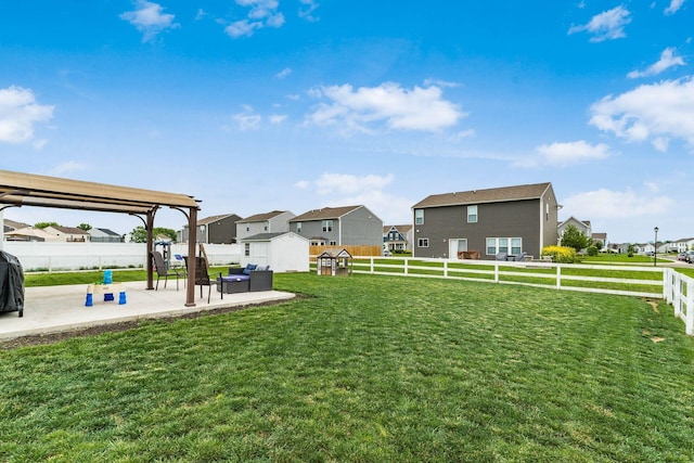 5070 River Bend Dr, South Bloomfield, OH 43103 - fenced backyard with a residential view and a patio area