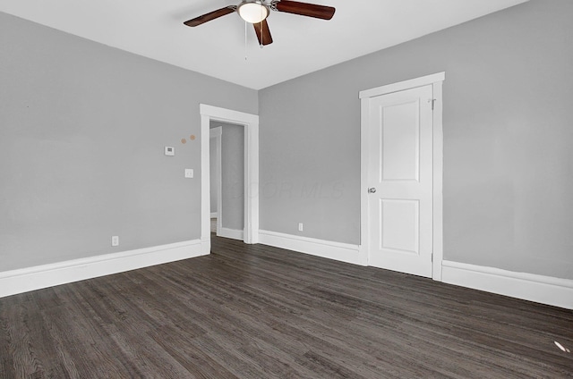 126 E 6th Ave Unit 126, Columbus, OH 43201 - empty room featuring ceiling fan and dark wood-style floors