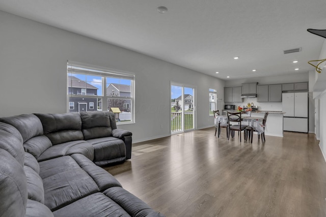 235 Old Bay Dr, Pataskala, OH 43062 - living area with wood finished floors and recessed lighting