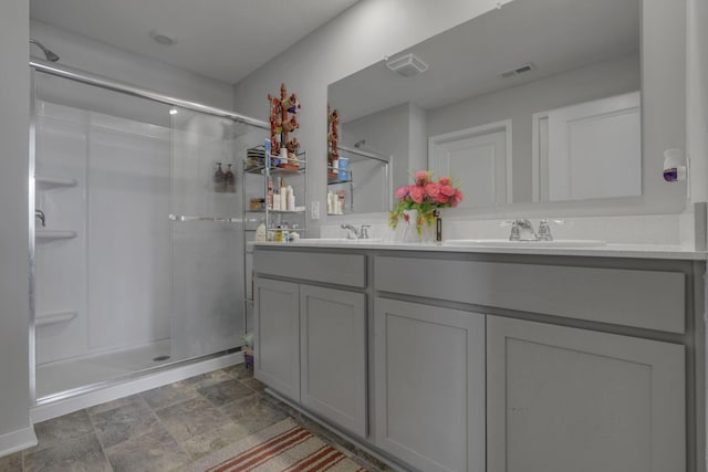 235 Old Bay Dr, Pataskala, OH 43062 - full bath featuring a shower stall and double vanity
