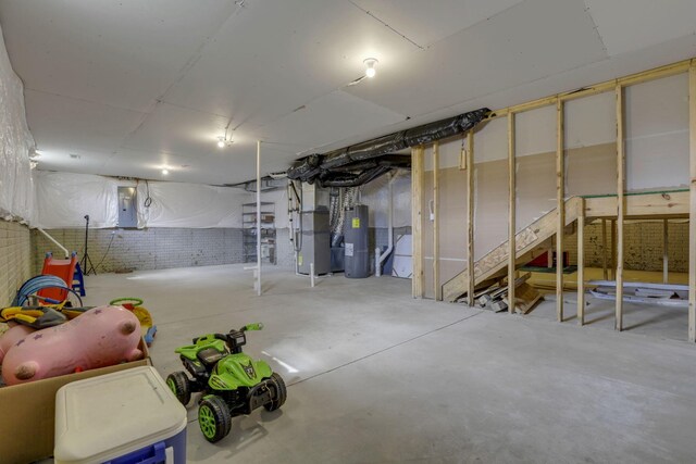 235 Old Bay Dr, Pataskala, OH 43062 - unfinished below grade area with water heater, heating unit, and electric panel
