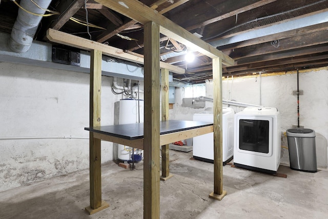 611 E 11th Ave, Columbus, OH 43211 - basement featuring water heater and washing machine and dryer