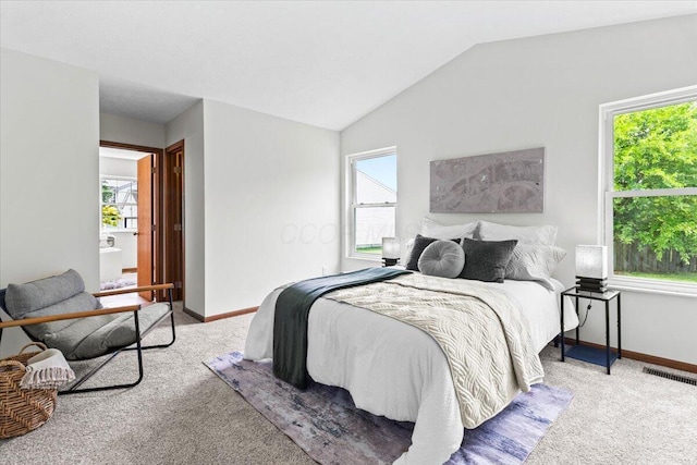 1280 Kariba Dr, Columbus, OH 43207 - carpeted bedroom featuring vaulted ceiling and baseboards