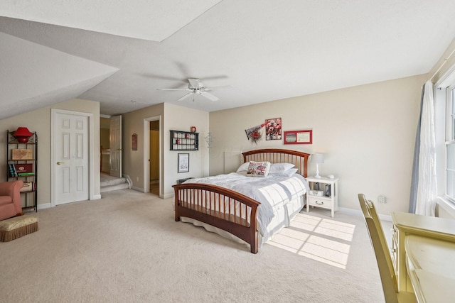 6150 Heritage Lakes Dr, Hilliard, OH 43026 - bedroom with light colored carpet and a ceiling fan