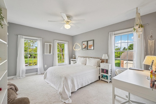 6150 Heritage Lakes Dr, Hilliard, OH 43026 - carpeted bedroom featuring baseboards and ceiling fan