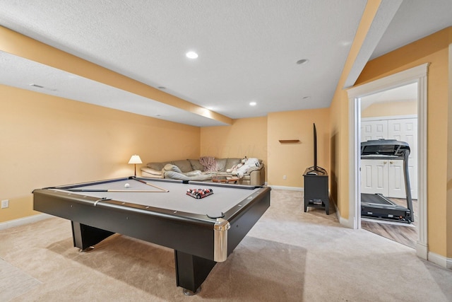 6150 Heritage Lakes Dr, Hilliard, OH 43026 - game room with light carpet, billiards, and recessed lighting