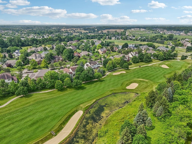6150 Heritage Lakes Dr, Hilliard, OH 43026 - aerial view of residential area featuring a golf course and a tree filled landscape