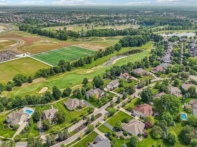 6150 Heritage Lakes Dr, Hilliard, OH 43026 - view of property location featuring nearby suburban area, a large body of water, and a golf course