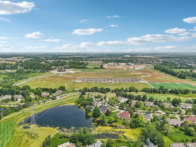 6150 Heritage Lakes Dr, Hilliard, OH 43026 - aerial view of property's location featuring a large body of water and nearby suburban area