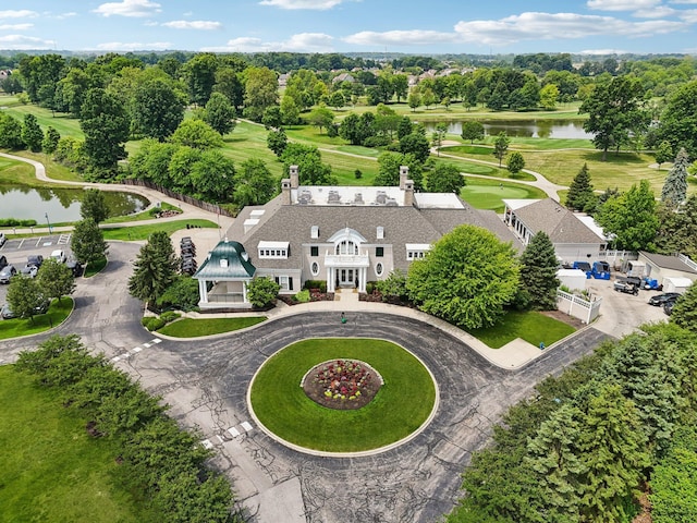 6150 Heritage Lakes Dr, Hilliard, OH 43026 - drone / aerial view of a nearby body of water and a tree filled landscape