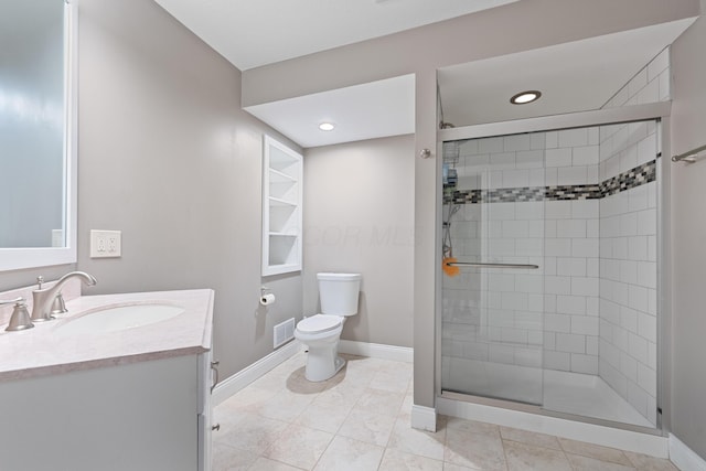 6037 Baronscourt Way, Dublin, OH 43016 - full bath with vanity, a stall shower, and recessed lighting