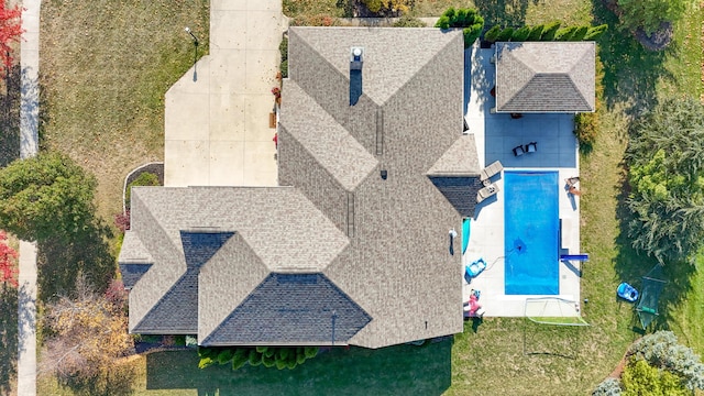 6037 Baronscourt Way, Dublin, OH 43016 - aerial view of property and surrounding area with a pool area