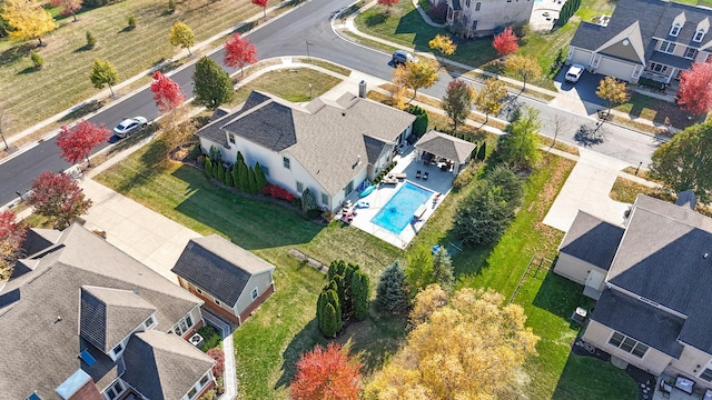 6037 Baronscourt Way, Dublin, OH 43016 - aerial view of residential area featuring a pool