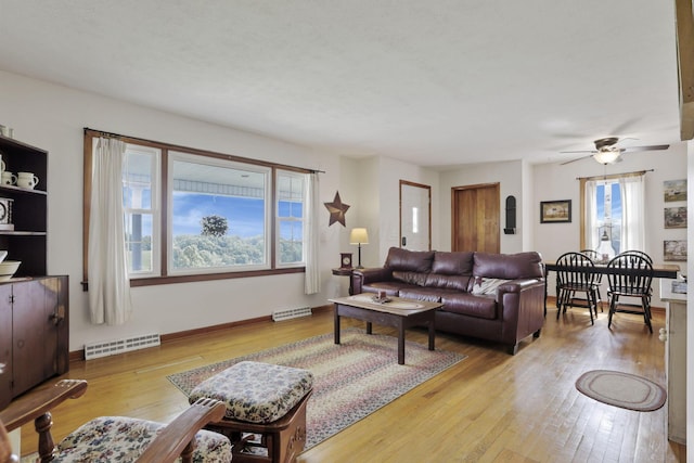 17519 Thompson Ridge Rd, Laurelville, OH 43135 - living area featuring hardwood / wood-style floors and a ceiling fan