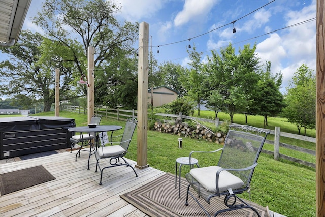 17519 Thompson Ridge Rd, Laurelville, OH 43135 - deck featuring a hot tub and grilling area