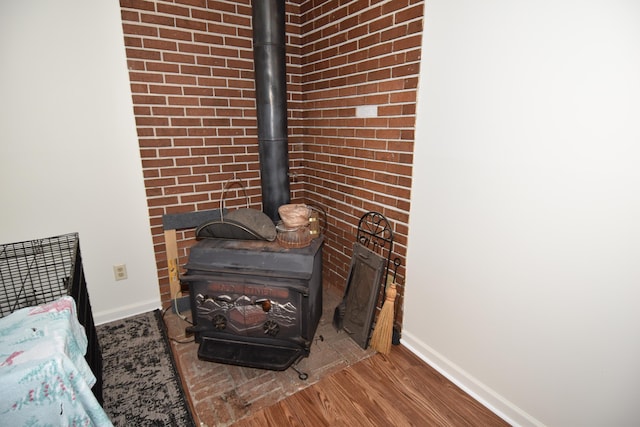 566 Deanna Stroll Rd, Heath, OH 43056 - detailed view of a wood stove and wood finished floors