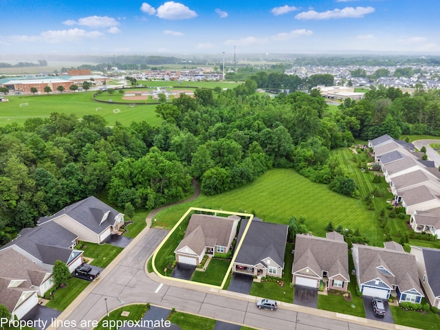 8105 Jitterbug Ln, Pickerington, OH 43147 - aerial perspective of suburban area with property boundaries highlighted