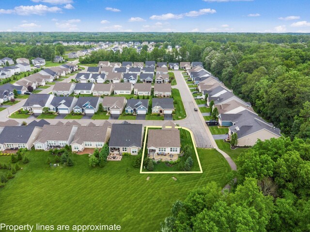 8105 Jitterbug Ln, Pickerington, OH 43147 - aerial view of residential area featuring property boundaries highlighted