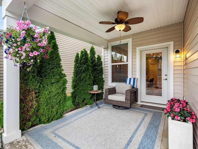 8105 Jitterbug Ln, Pickerington, OH 43147 - view of patio featuring a ceiling fan