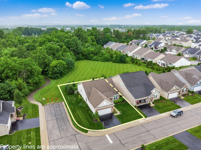 8105 Jitterbug Ln, Pickerington, OH 43147 - aerial perspective of suburban area featuring property boundaries highlighted