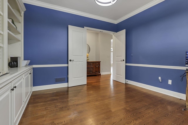 4329 Wyandotte Woods Blvd, Dublin, OH 43016 - unfurnished bedroom featuring ornamental molding and dark wood finished floors